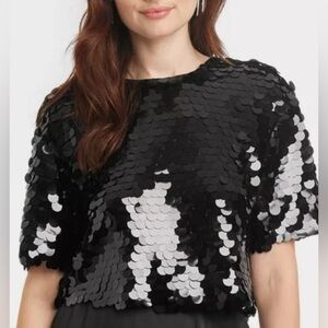A New Day Sparkly Black Top